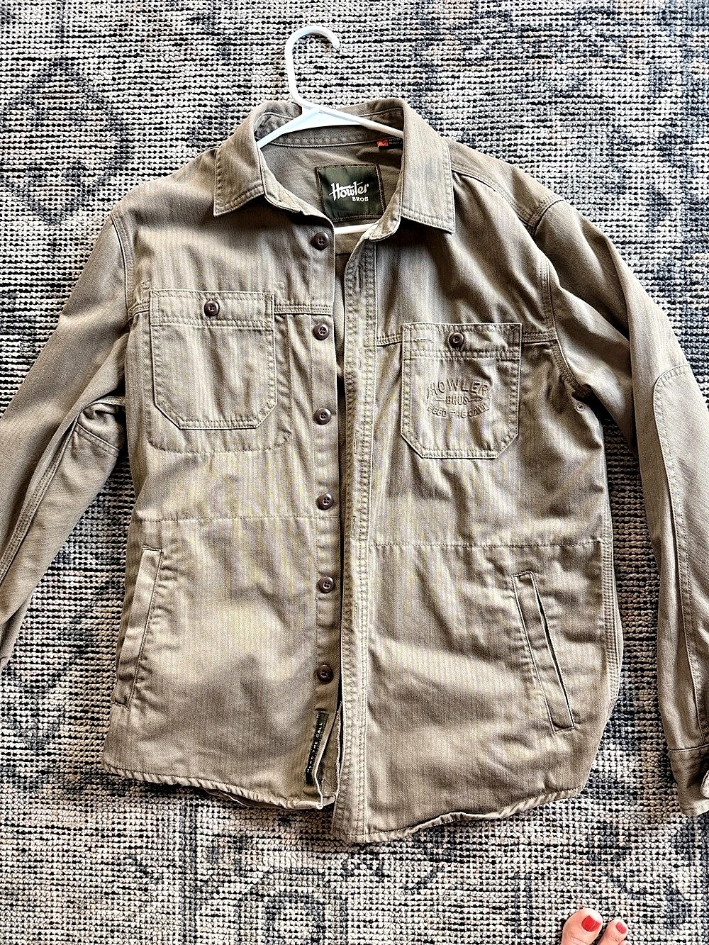 Howler Bros Cotton Shirt Jacket in olive Size Small